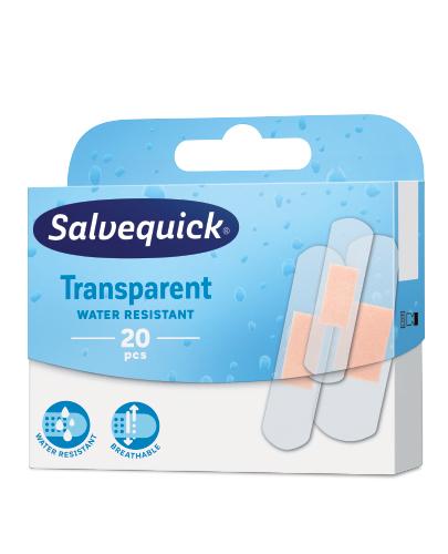 SALVEQUICK TRANSPARENT Plaster przeźroczysty odporny na brud i wodę różne rozmiary - 20 szt. - cena, opinie, właściwości